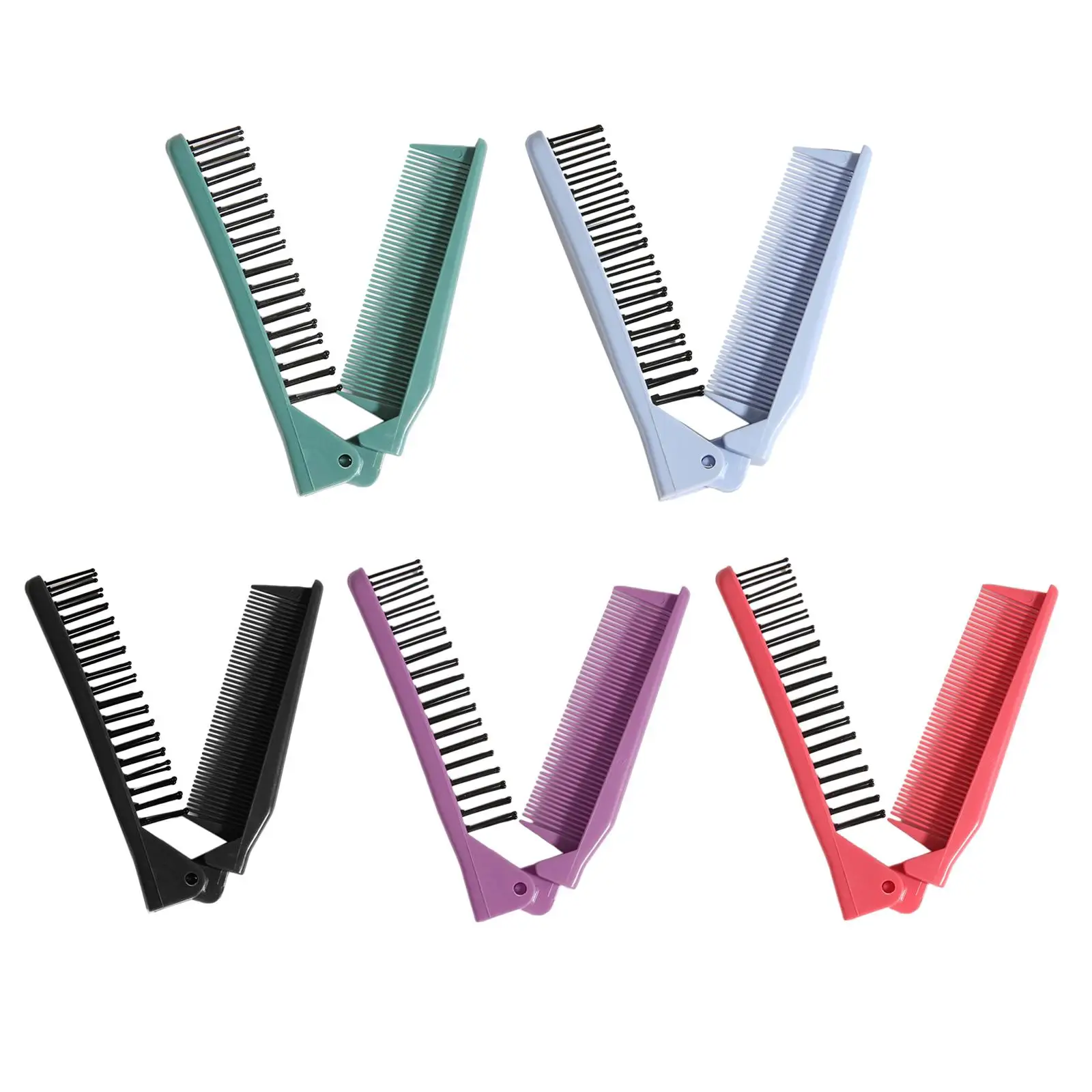 

Foldable Hair Comb Mini Pocket Comb Rotatable Hairdressing Styling Tool Double Headed Portable Hairbrush for Travel Men Women