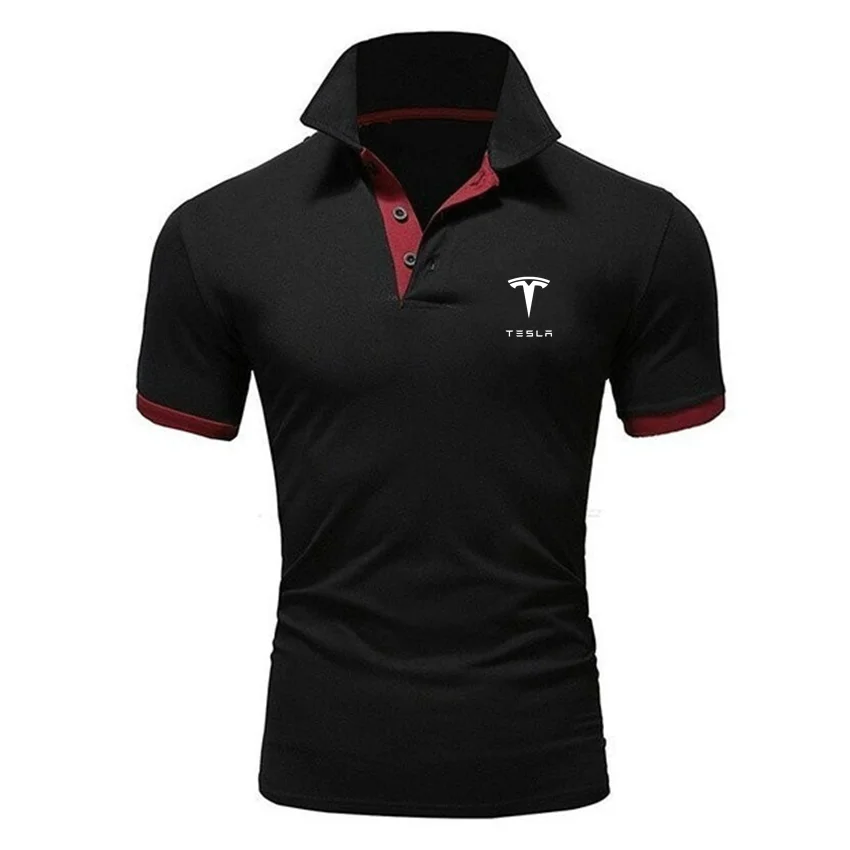 

Tesla Logo Printing 2022 New Listing Spring Summer T-shirt Paul Men's Short-Sleeved Top Men's Popular Fashion Popular Polo Shirt