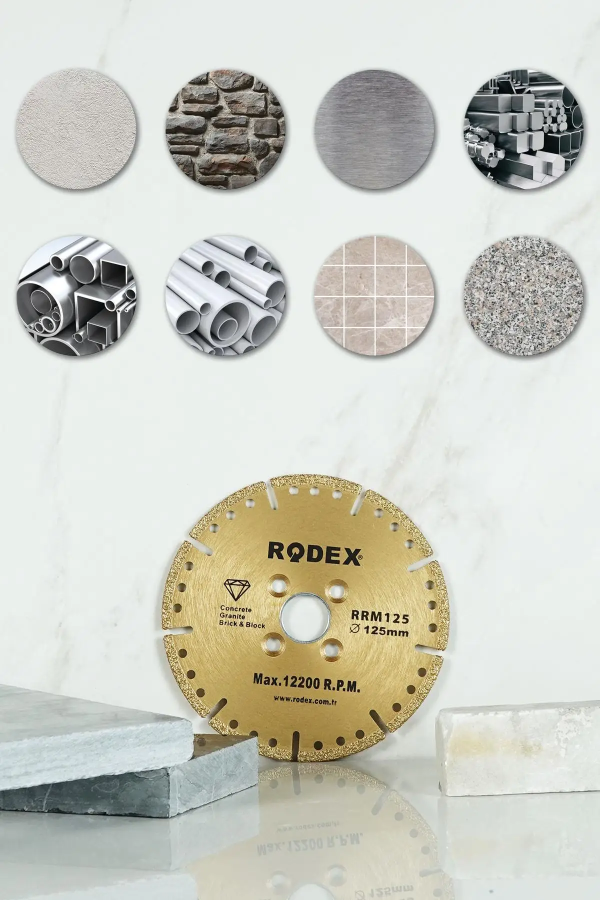 

Rodex RRM125 Multi Purpose Multi Diamond Cutting Disc 125mm 5 Pcs