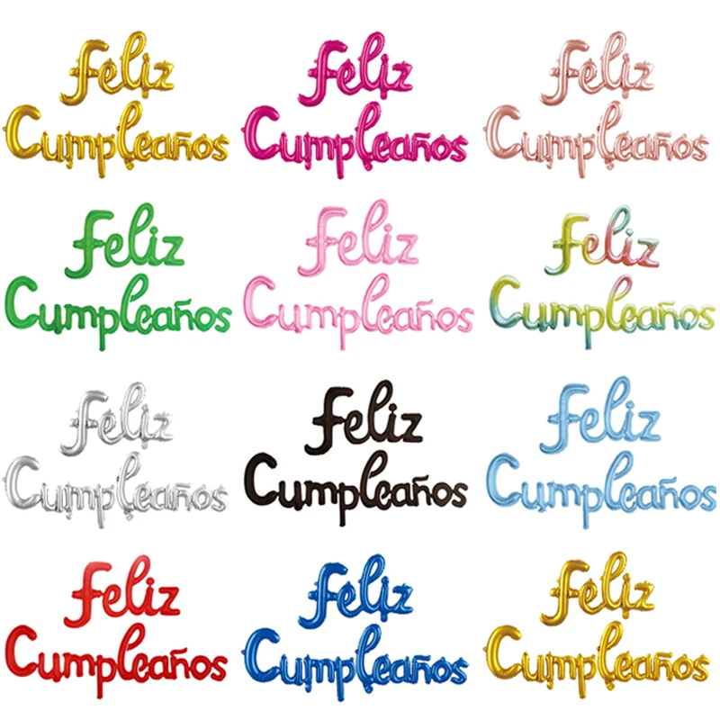

Испанские письма с поздравлениями с днем рождения воздушные шары, Lowercase, conted, алфавит, фольга, Globos, украшение для дня рождения, баннер Baby Shower