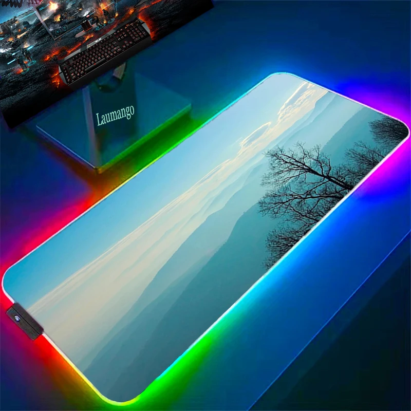 

Sunrise Computer Desk Accessories Large Mouse Mat Gaming Mats for Pc Mat RGB Anime Mousepad Xxl Table Pads Extended Pad Deskmat