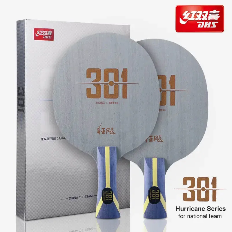 DHS Hurricane 301 H301 Table Tennis Blade 5 Wood 2 AC Offensive Carbon Ping Pong Blade for Chinese National Team