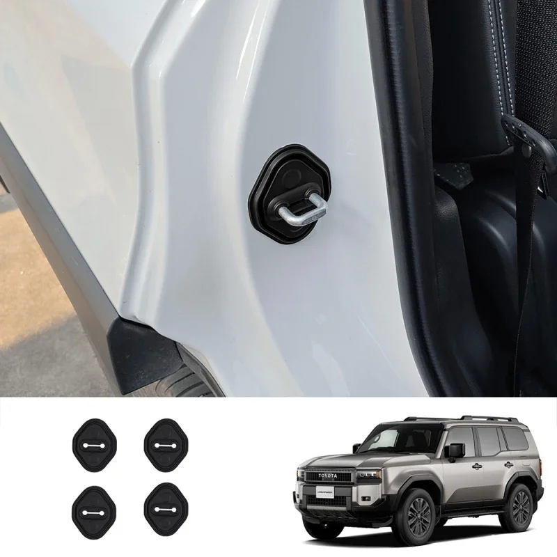 

Для Toyota Land Cruiser 250 Prado LC250 2024 2025 Автомобильная дверная Бесшумная амортизирующая Подушка силиконовая застежка для дверного замка Противоударная крышка