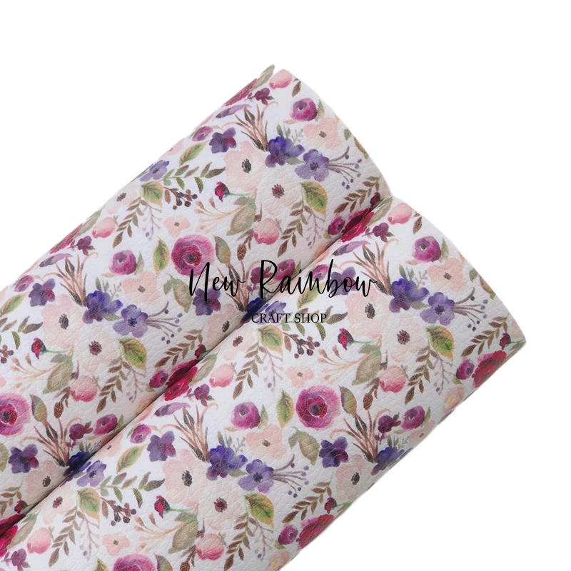 Новый Радужный 30x2 2 см/A4 акварельный цветок Лаванда и синий искусственная кожа