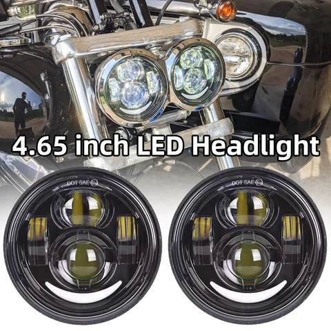 4/6,5-дюймовая Светодиодная Фара Для Harley Dyna Fat Bob FXDF 2008-2017, Двойной Светодиодный Светильник Для Мотоцикла В Сборе