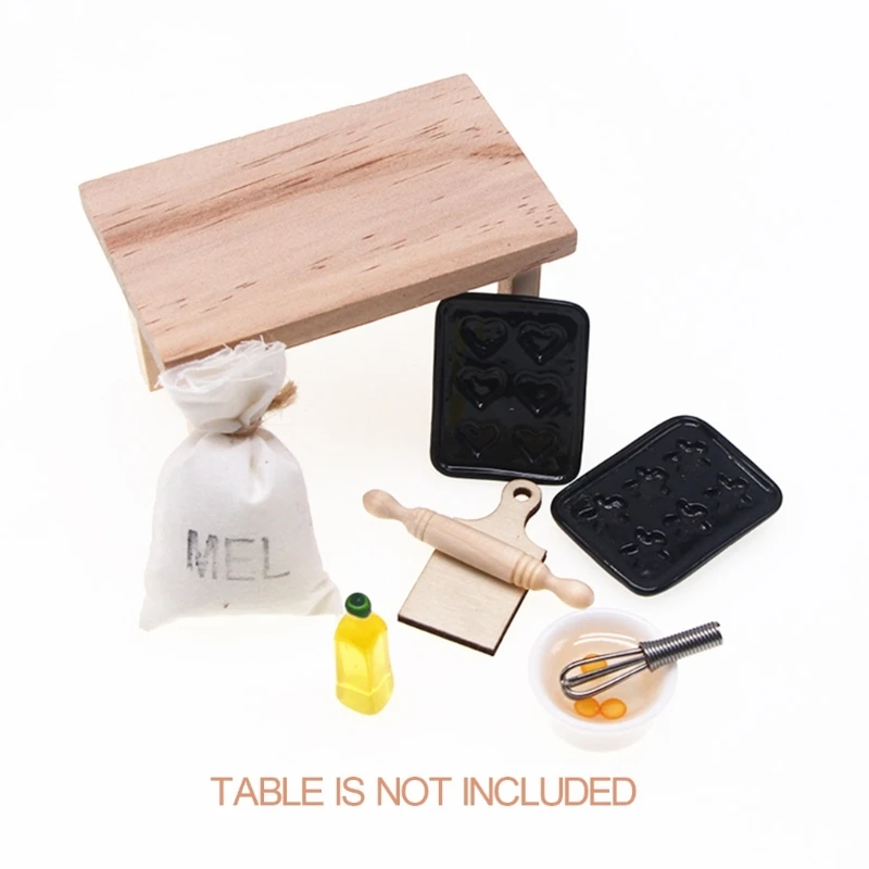 

8-Piece 1:12 Dollhouse Miniature Kitchen Accessories Cookie Making for Dollhouse Kitchen Scene and Cake Toppers Decors