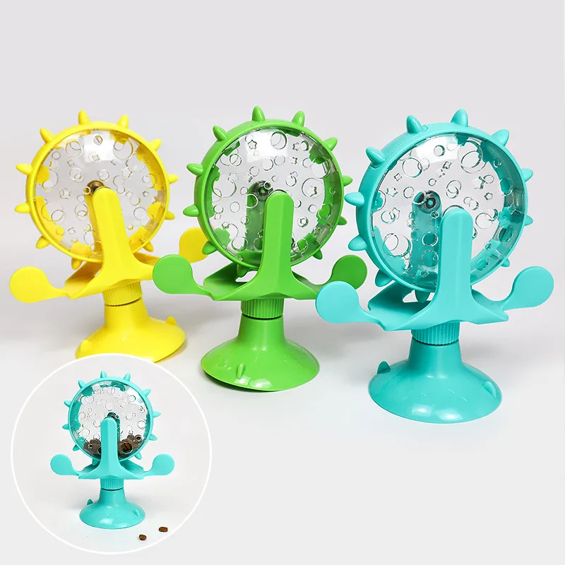 

New Pet Cat Toy Makes Money Wheel Windmill Leaking Sucker Fixed To Relieve Boredom and Amuse The Cat