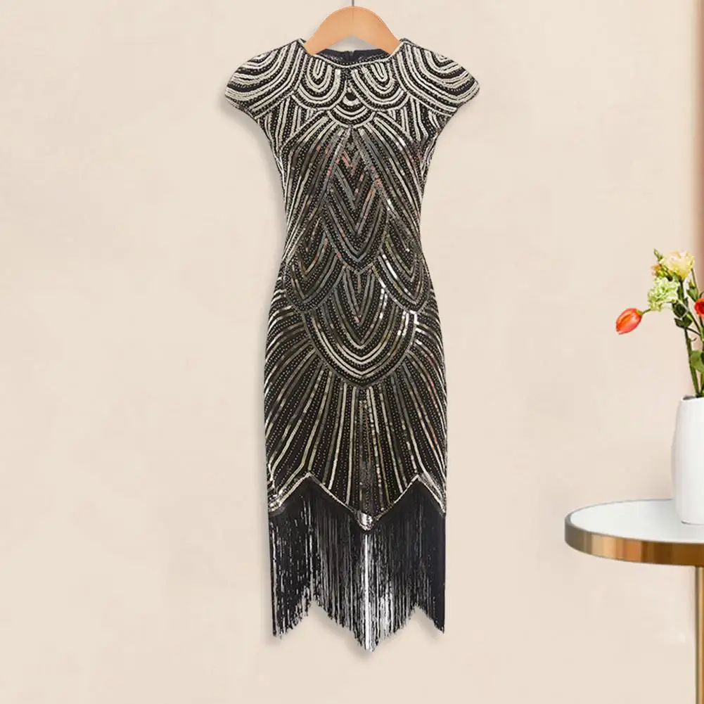 Женское платье с блестками винтажное длинное платье-футляр без рукавов бахромой