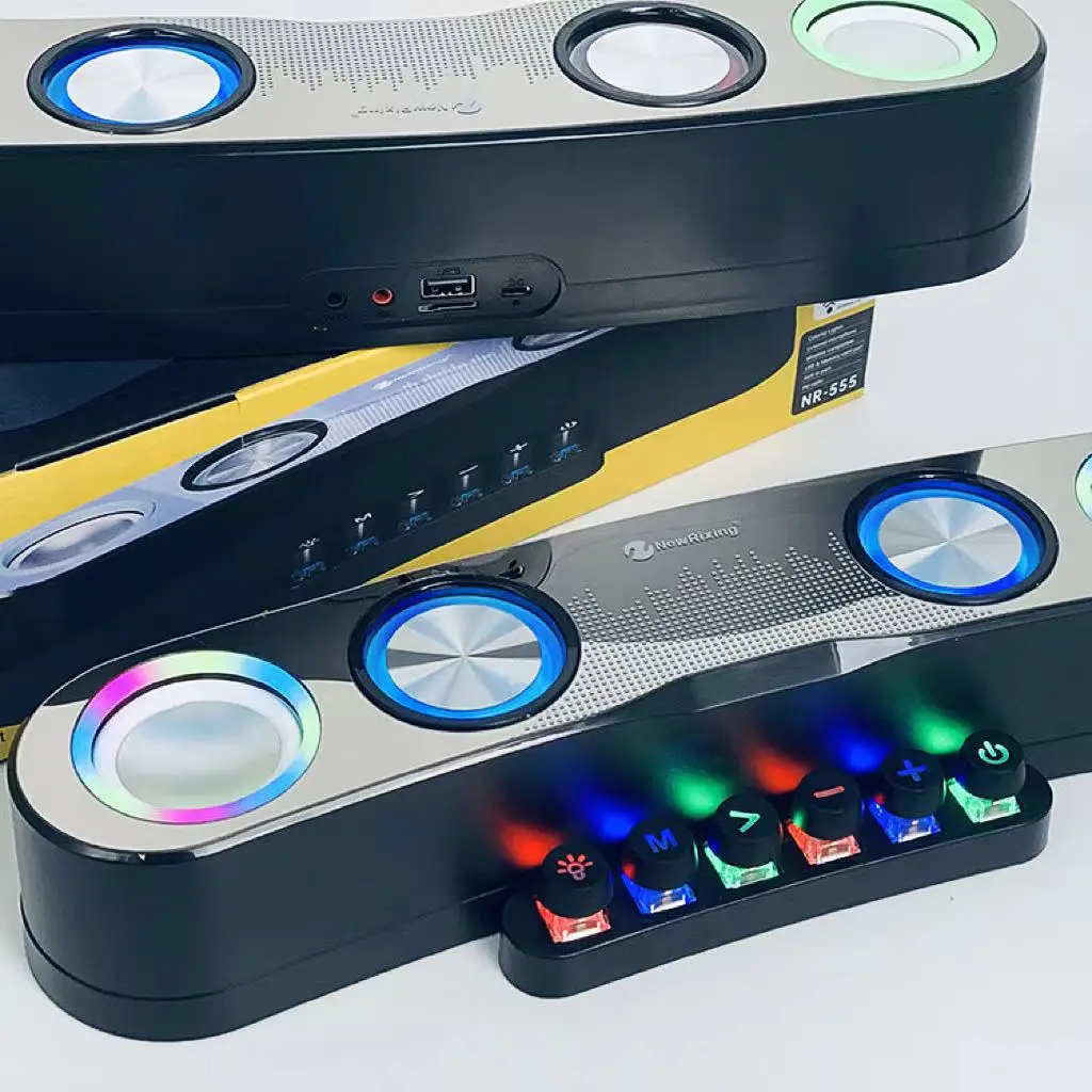 

20W Wireless Bluetooth Speaker RGB Color lights Desktop Multimedia Dazzling Electronic Sports Game Subwoofer Supports TF FM Card