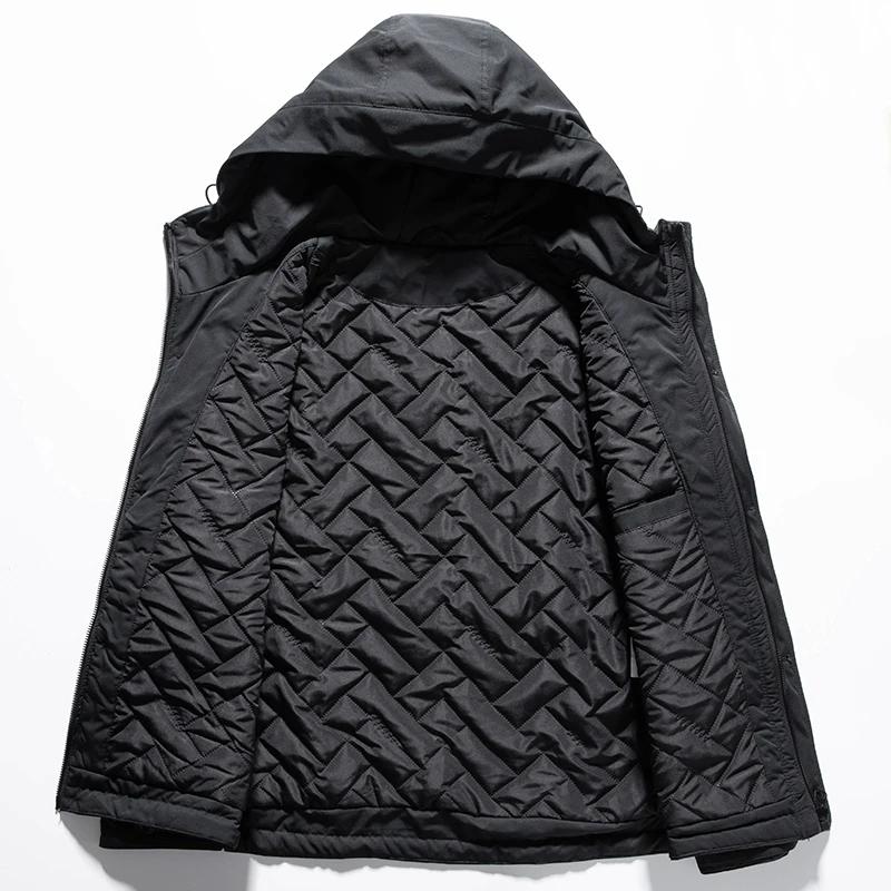 New Men Parkas Winter Spring Casual Padded Puffer Jackets Men's Streetwear Warm Hooded Outerwear Coat Windproof Men Clothing
