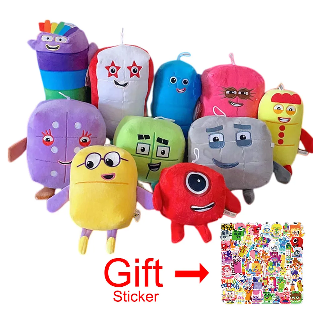 

10 шт., плюшевые игрушки-цифры для детей