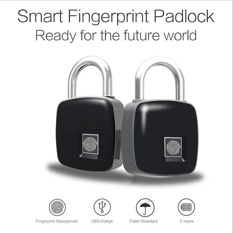 

P3 fingerprint padlock electronic intelligent padlock non-password lock household locker anti-theft fingerprint lock