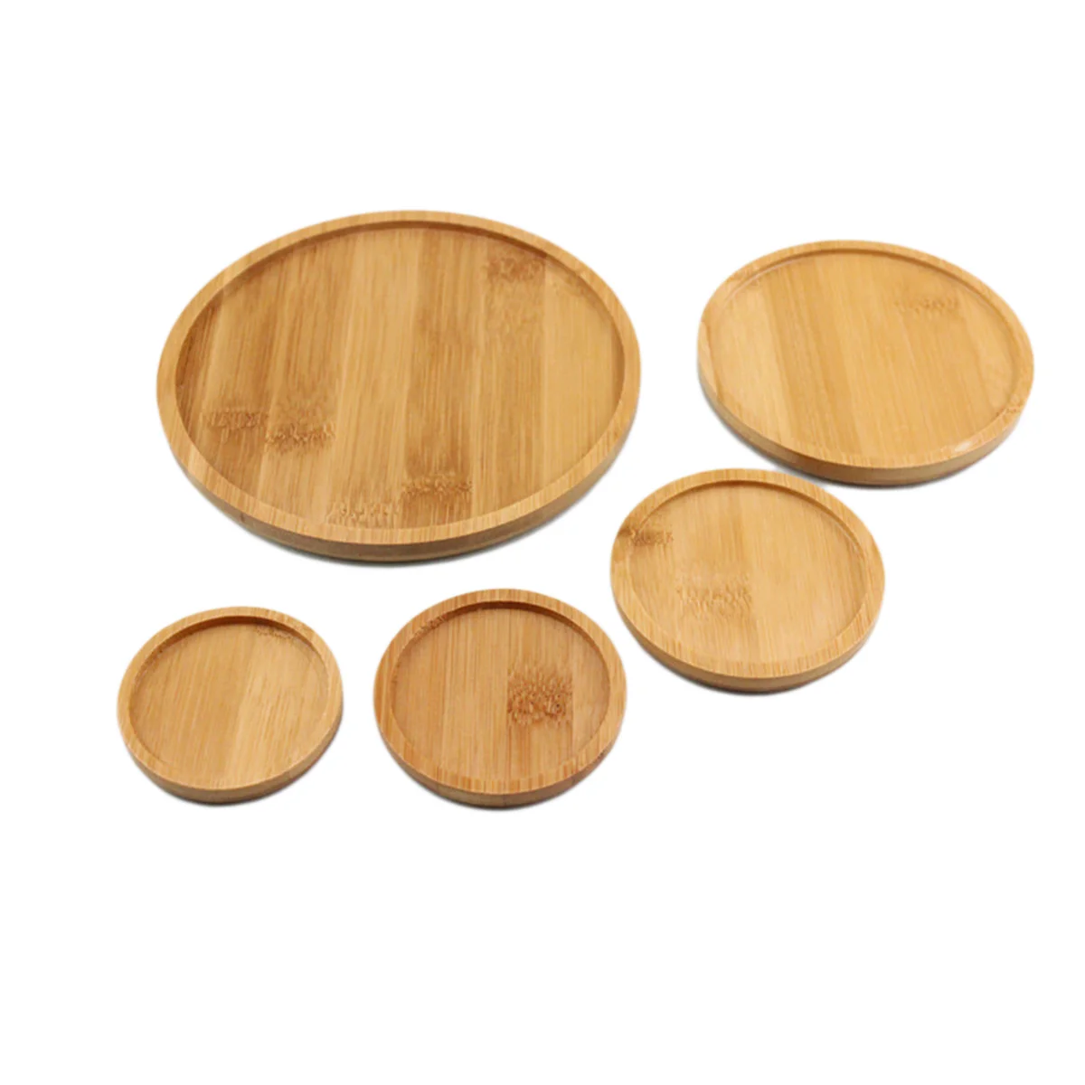 

6 Pcs Round Planter Pot Trays Planters Indoor Plants Wooden Tray Potted Plants Terracotta Saucers Container
