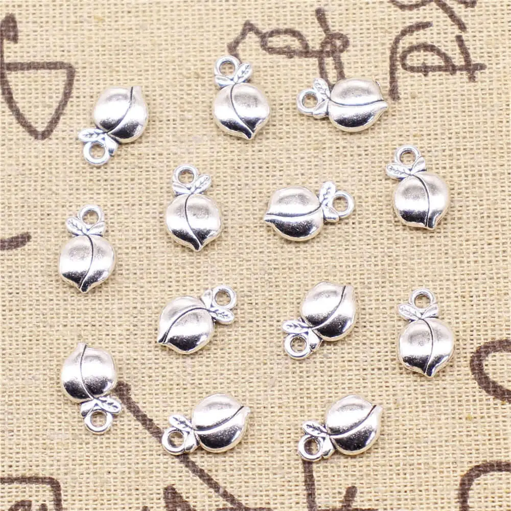 

10pcs Antique Silver Color 9x15mm Peach Charms Handmade Jewerly Diy
