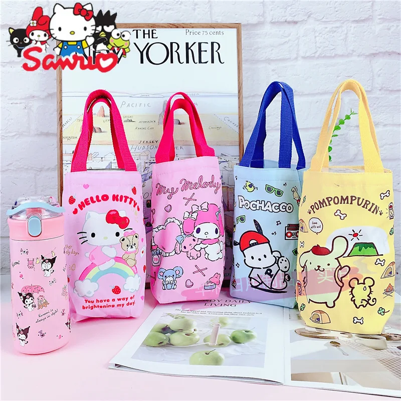 

Sanrio Melody Kuromi Hello Kitty Cinnamoroll Pochacco Cartoon Canvas Kettle Thermos Cup Stew Pot Tote Bag Umbrella Storage Bag