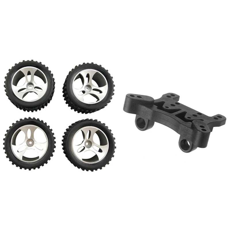 

2 комплекта радиоуправляемых автомобильных запчастей для Wltoys: 1 шт. Противоударная башня и 1 комплект колес