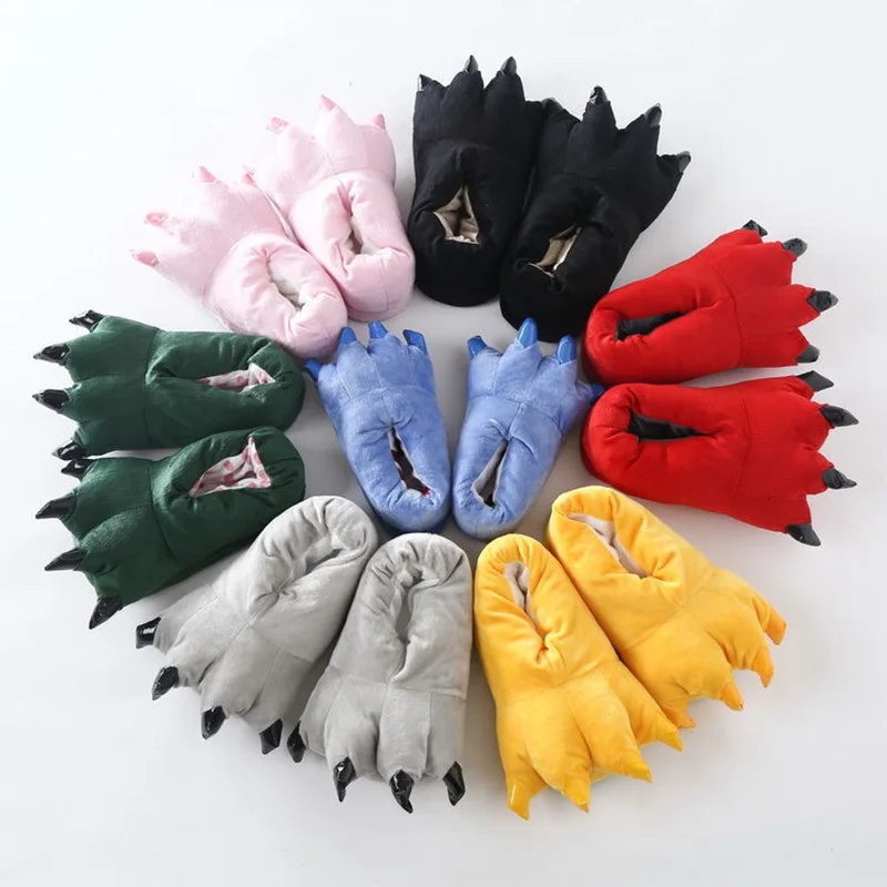 

Children Slippers Cartoon Unicorn Tiger Paw Winter Warm Animal Claw Indoor Shoes Kids Slippers Boys Girls Onesies Pajamas Shoes