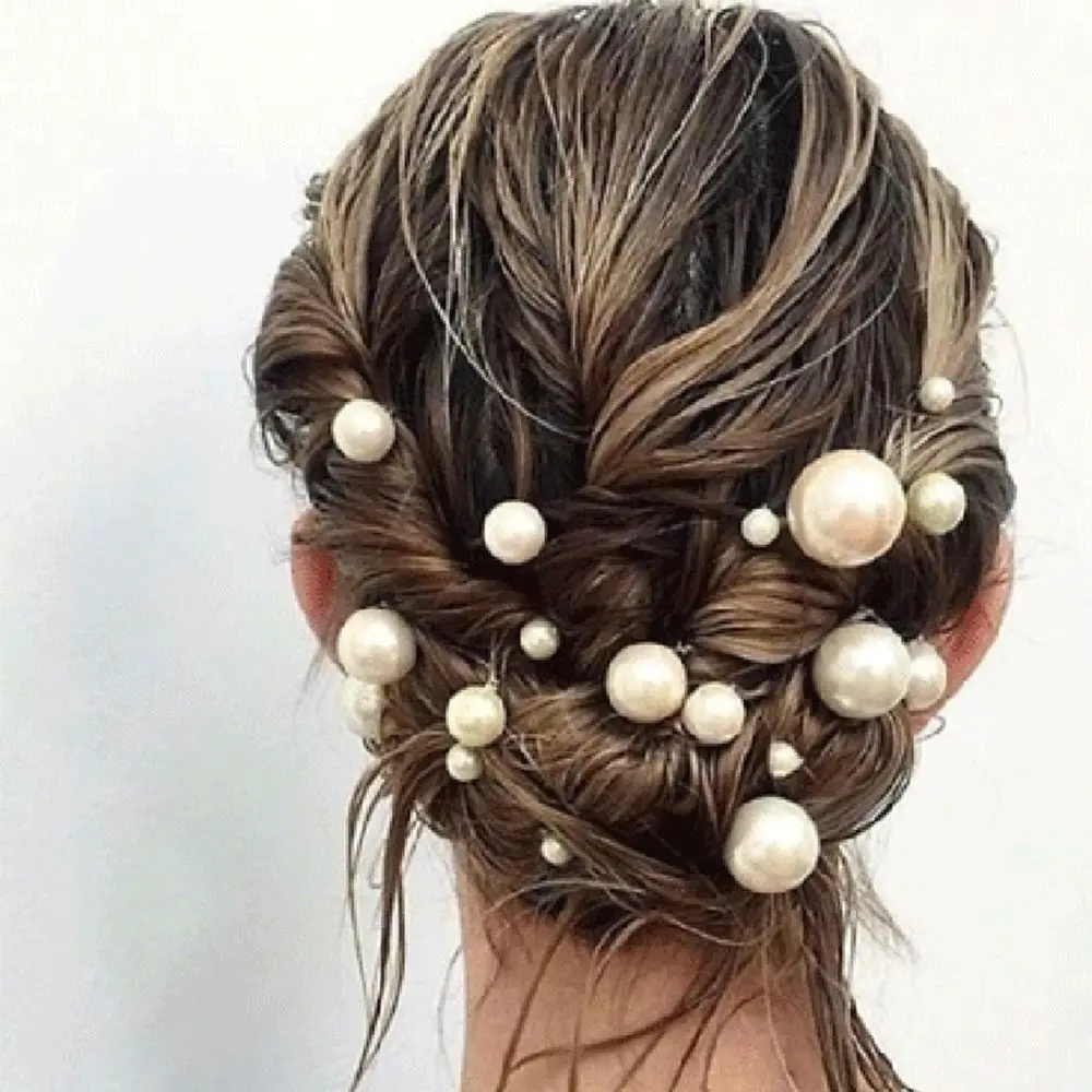 

Design Hairstyle Tools Disk Hair Hair Accessories Headdress Pearl Wedding Headwear Bridal Tiara U-shaped Hairpin Pearl Hairpin