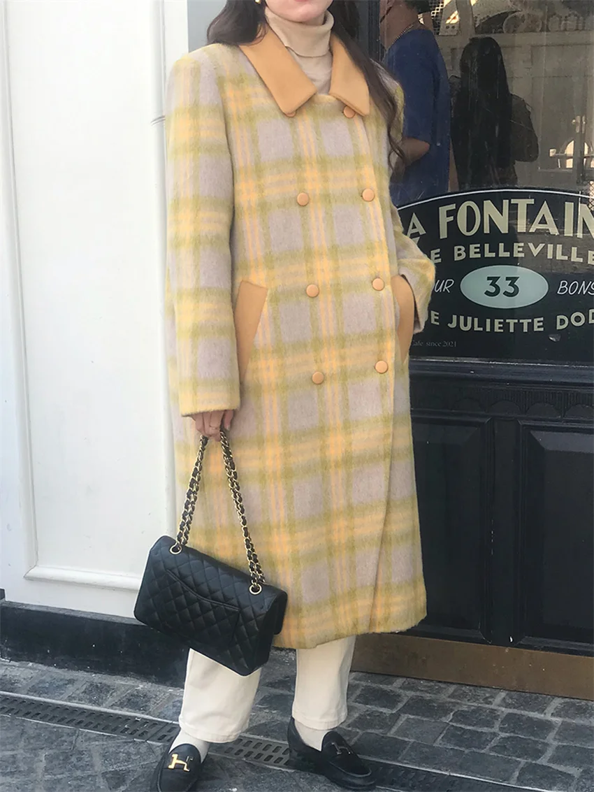 Женский приталенный шерстяной тренчкот Alien Kitty в гонконгском стиле шикарный