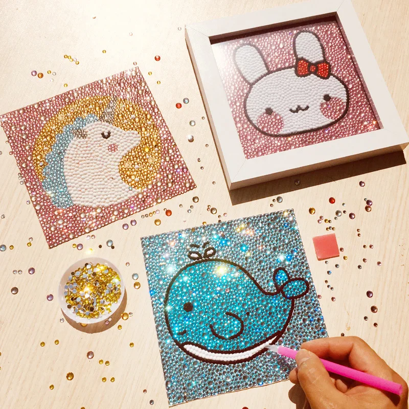 

Easy Diamond Painting Kits for Kids 5D DIY Diamond Kits Paint By Numbers Handmade Sticker Arts and Crafts for Children