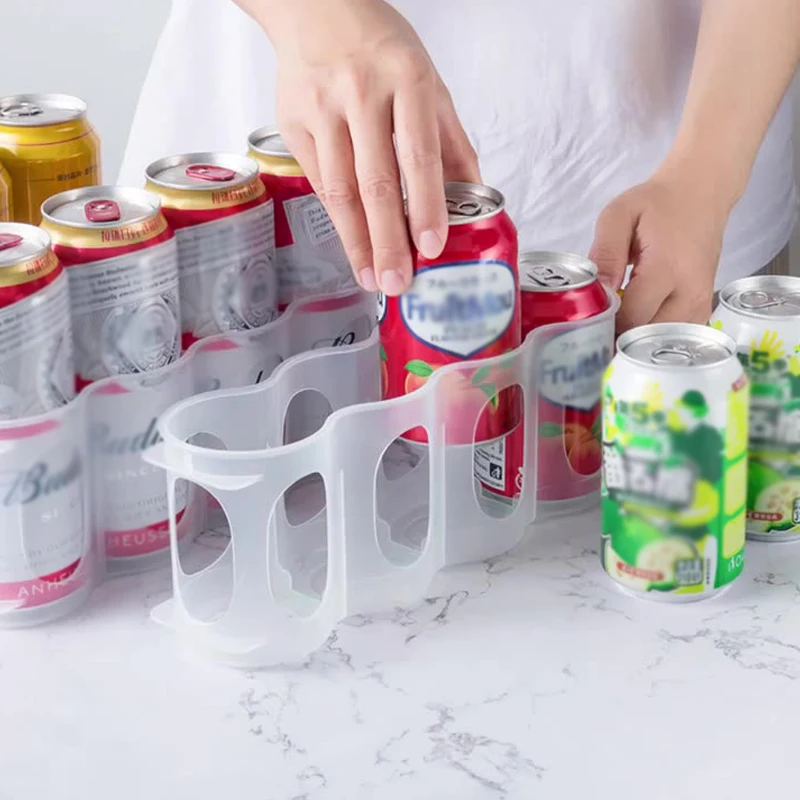 

Wholesale Refrigerator Storage Box Beer Soda Drink Can Organizer Durable Beverage Rack Shelf Storage Kitchen Practical Supplies