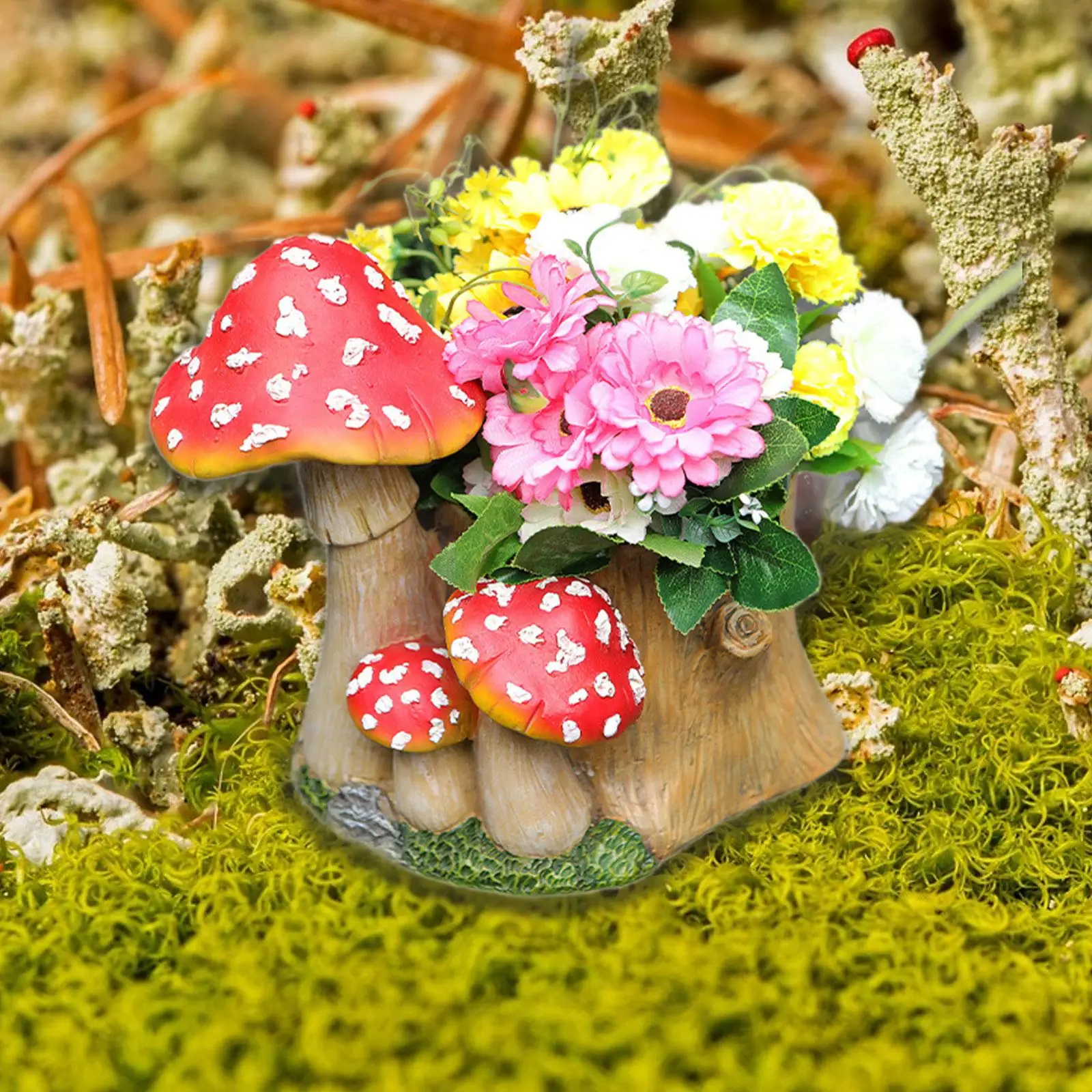 Фигурка гриба цветочная кашпо украшение для сада 26 7x19 5x23 5 см книжной полки шкафа