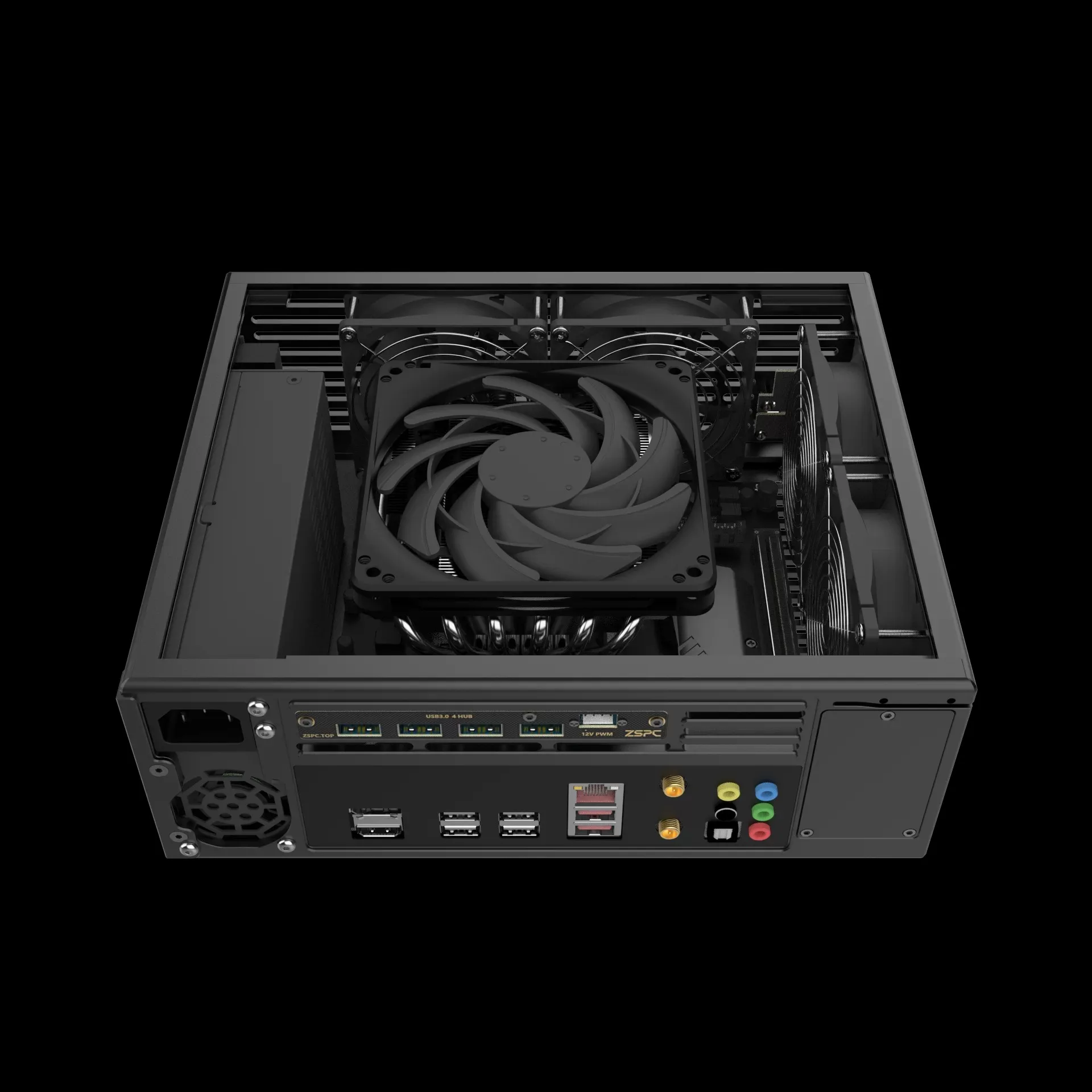 версия V4\ объем 4.9 л, полностью алюминиевый корпус, компьютерный корпус ZS-D2ITX с полувысоким дизайном. (art.: 3920dd0759fae) - 3920dd0759fae