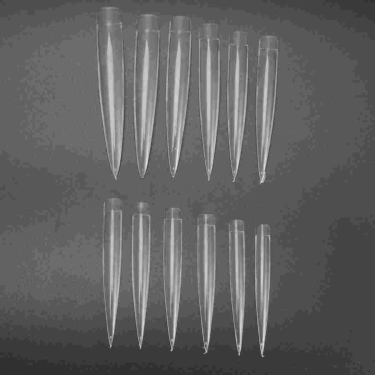 

Nail Tips Nails Fake Acrylic False Natural Clear Stiletto Tip Diy Decoration Artificial Press Full Cover Beauty Tool Supplies
