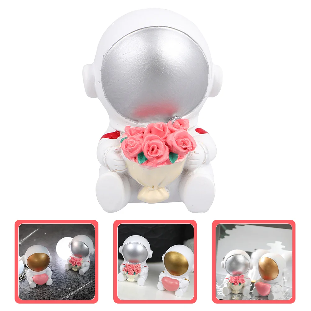 

Resin Figurines Astronaut Statue Tabletop Decoration Astronaut Figurine Spaceman Figurine Home Adornment Cake Decoration