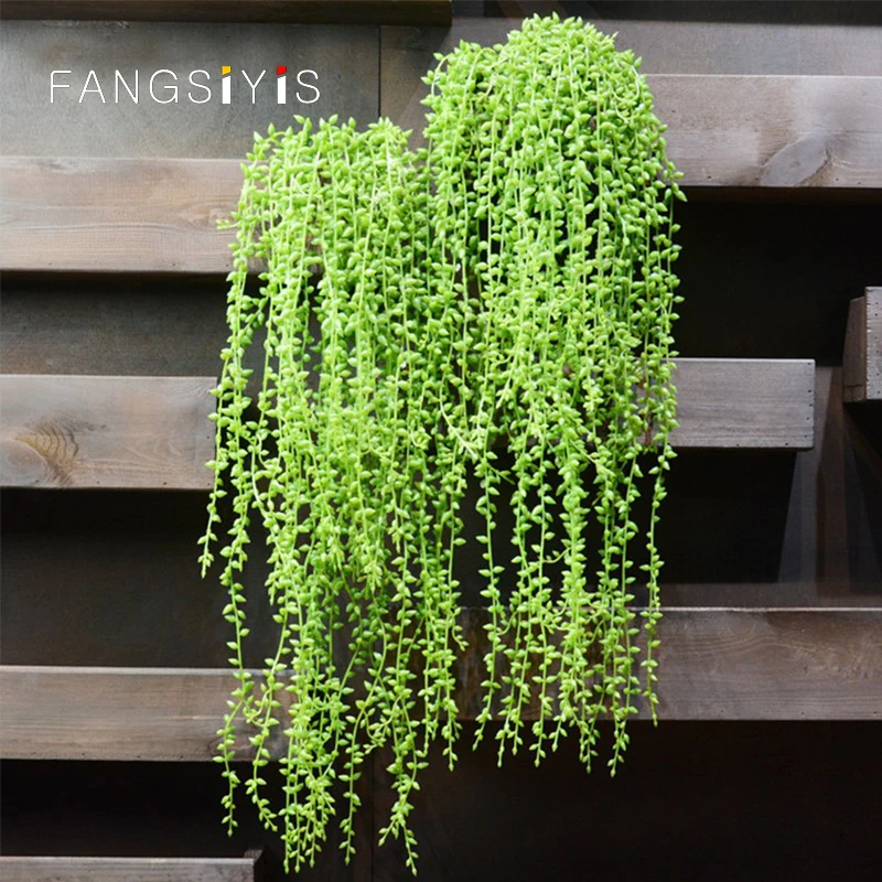 

Artificial 78CM Fleshiness Lover Tears Succulents Pearls Fleshy Vine Flower Hanging Rattan Wall Garden Home Decor Fake Plants