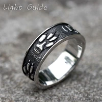 2022 new mens 316l stainless steel rings viking bear paw ring for teen fashion animal jewelry gifts free shipping