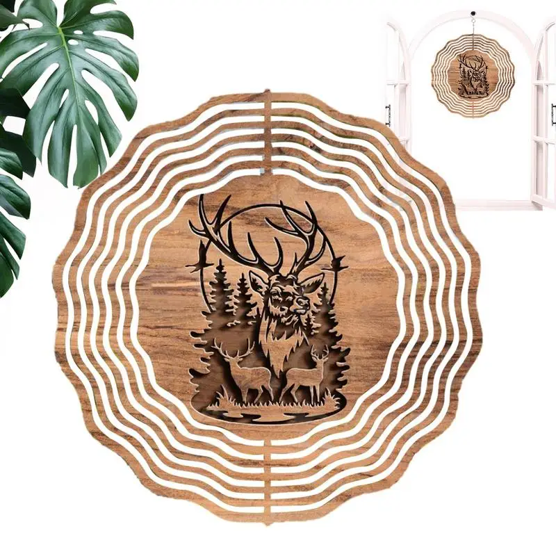 

Wind Spinner 3D Effect Kinetic Wind Spinners Metal Yard Art For Backyard Window Patio Porch Bedroom Balcony Garden Decor