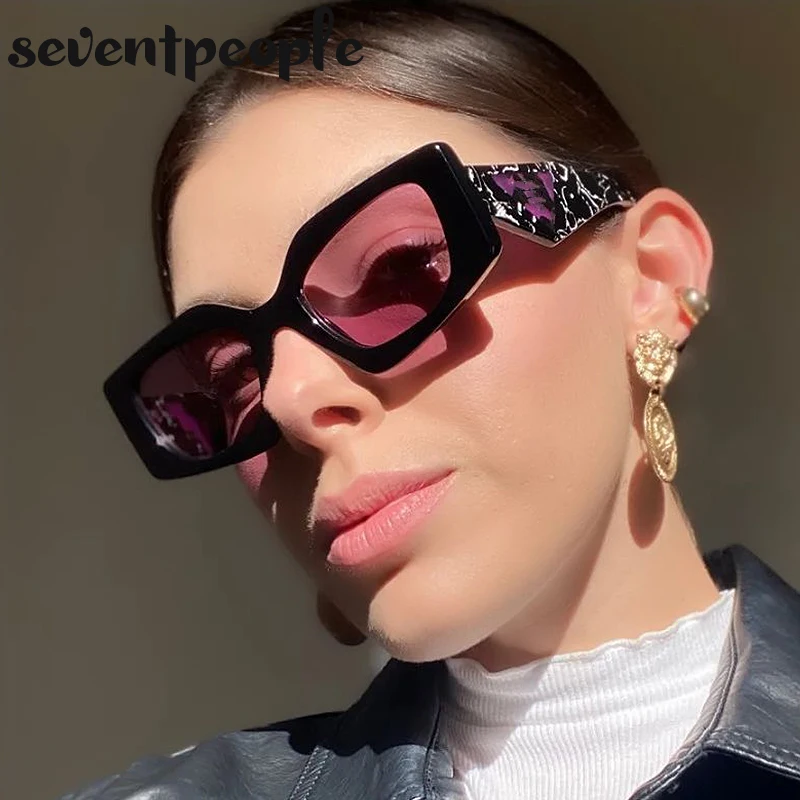 

2022 New Vintage Cat Eye Sunglasses Women Sexy Retro Cateye Sunglass Female Fashion Rectangle Sun Glasses Men Hip Hop Eyewear