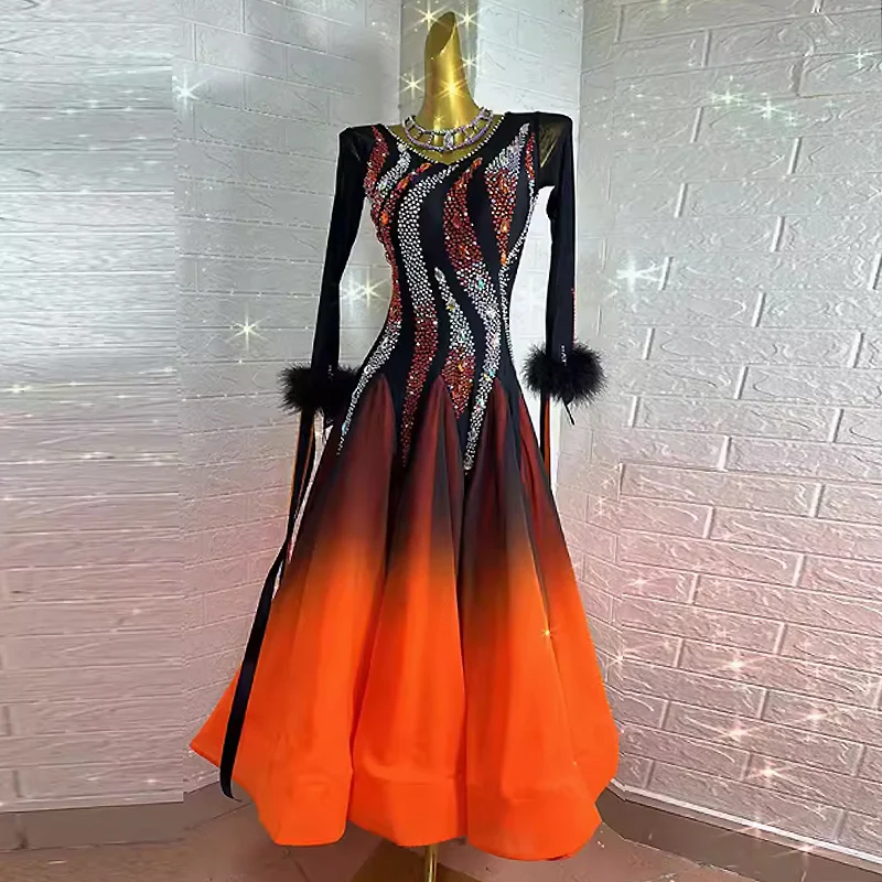 Платье для вальса Женский костюм Бальных соревнований женское платье