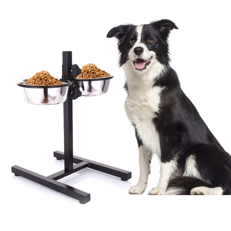 

Raised Pet Bowl Stainless Steel Durable Bowls Stand Non-slip No Spill Dog Bowl Drop Shipping