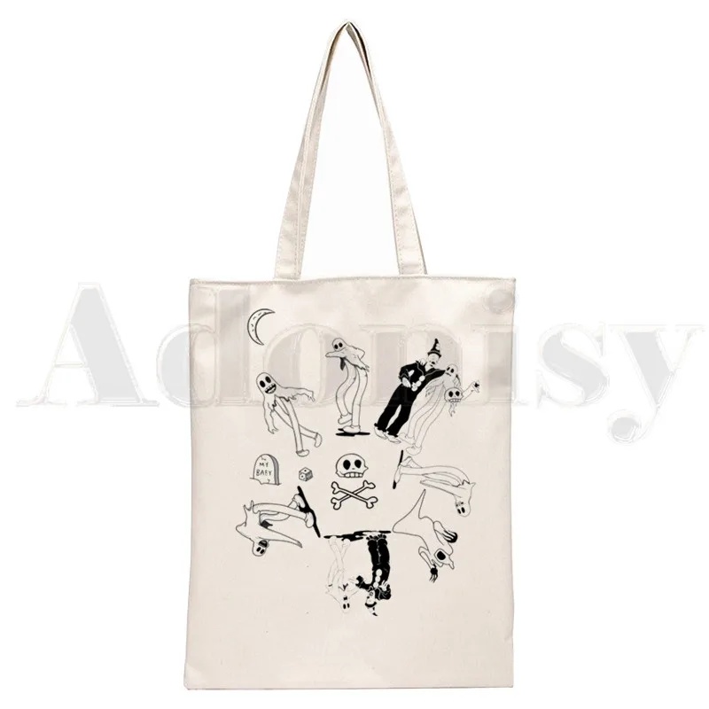 Popular rapper Ghostemane Rock Music Harajuku Handbags Shoulder Bags Casual Shopping Girls Handbag Women Elegant Canvas Bag