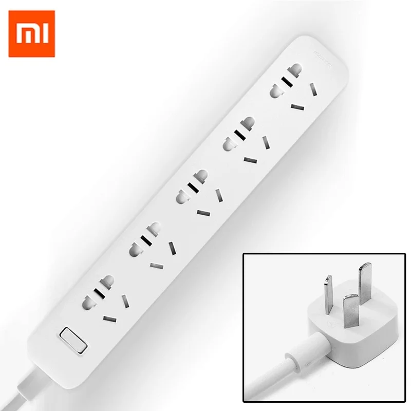 

Original Xiaomi 5 Port Power Outlet Power Adapter Independent Safety Switch Bottom with Anti-Slip Pad xiaomi official store