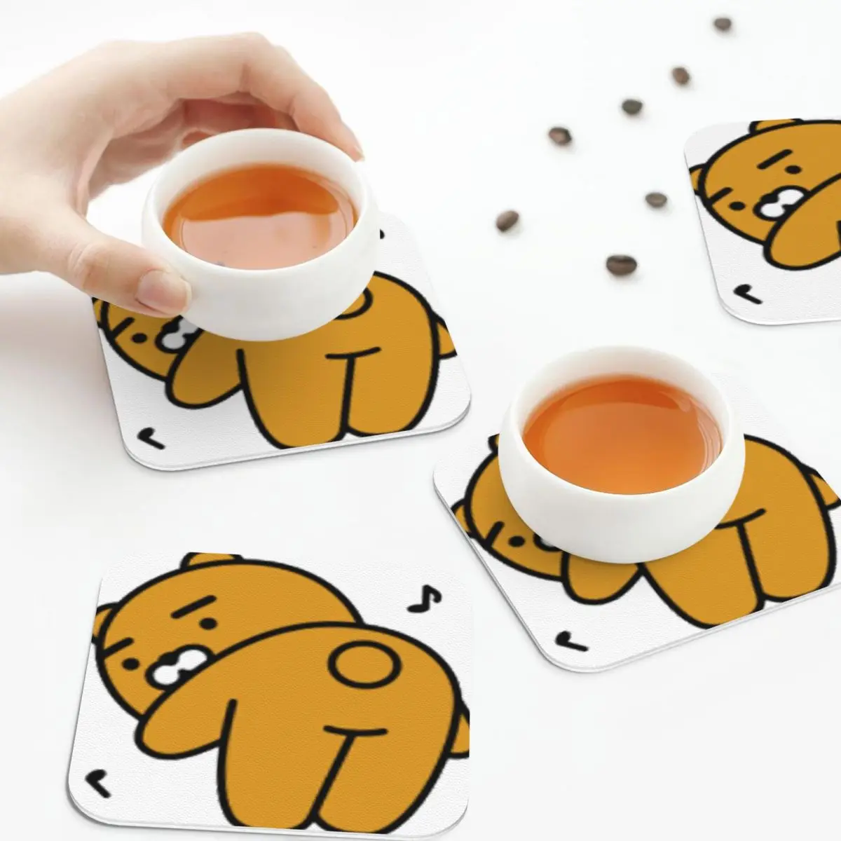 Друзья KakaoTalk Привет! Подставки Ryan кухонные салфетки изоляционные коврики для