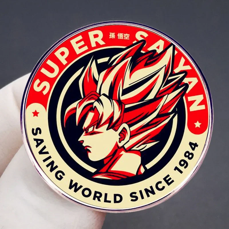 Dragon Ball Son Goku Super Saiyan аниме фигурка металлическая брошь одежда воротник значок
