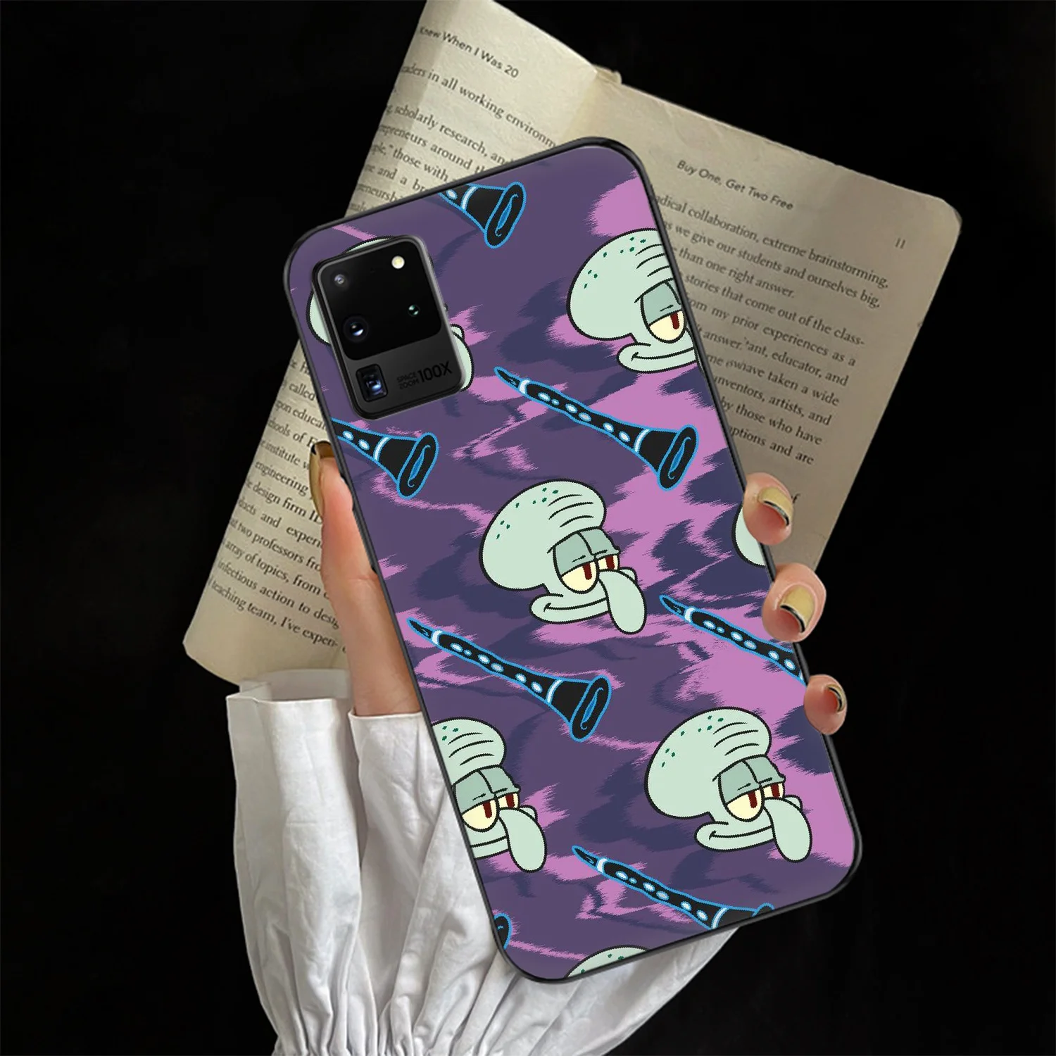 Мультяшный Сквидвард Dab Samsung Galaxy Note 4 8 9 10 20 S8 S9 S10 S10E S20 Plus UITRA Ultra black pretty |