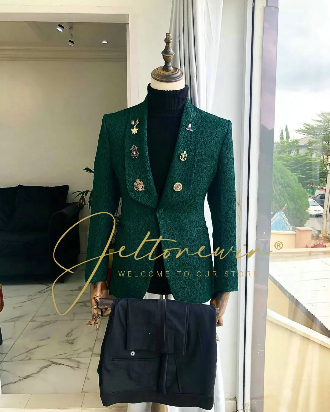 Мужской Жаккардовый Блейзер облегающий жаккардовый пиджак мужское Клубное