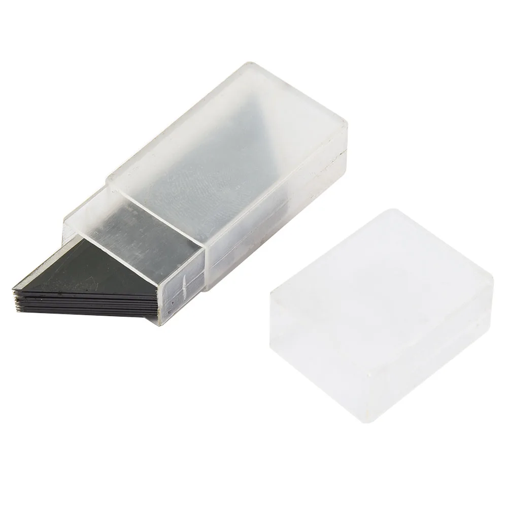 10pcs 60*18mm Trapezoidal Blade 60# Carbon Steel Black/silver Replacement Non-porous Two Groove Art Craft Cutter Accessory - купить по