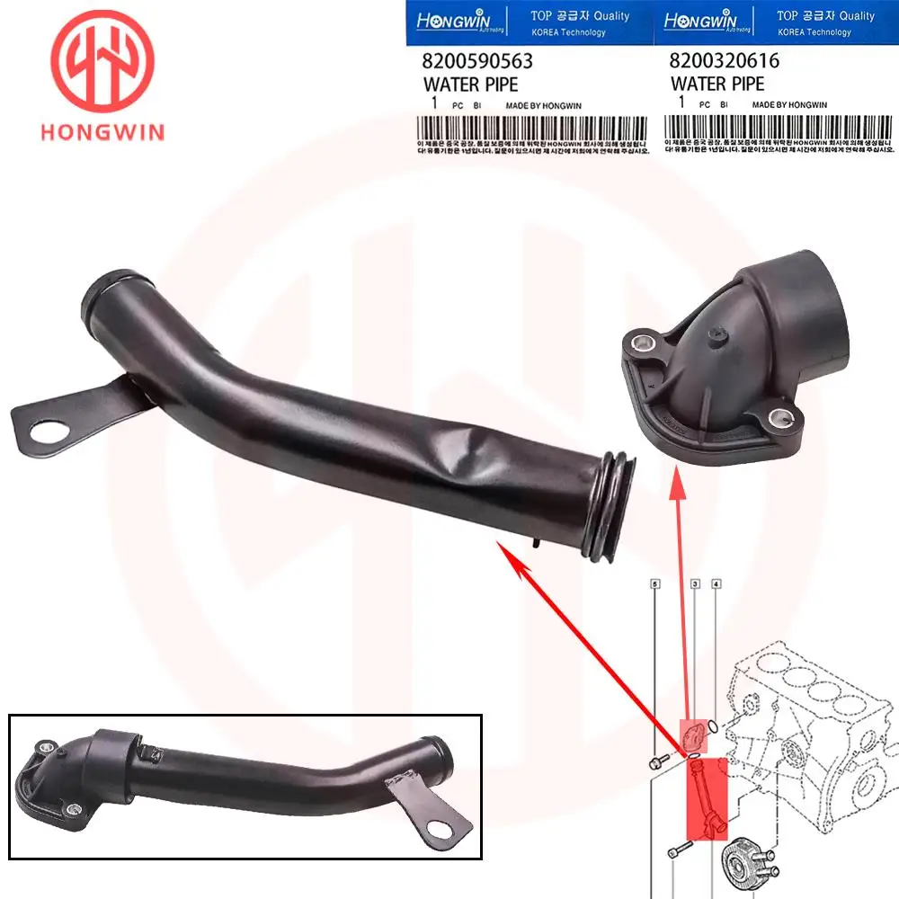 

8200320616 8200590563 Труба охлаждающей жидкости для Renault TRAFIC LAGUNA MEGANE DUSTER