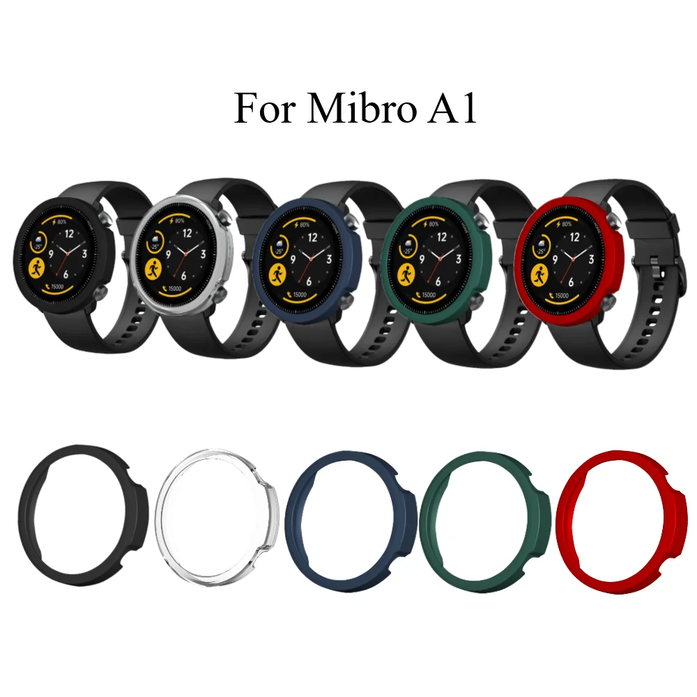 

Smartwatch Half Pack For Mibro A1 Smartwatch Mini Pc Protective Case Cover Bumper Screen Protective Film New Style Red 2023