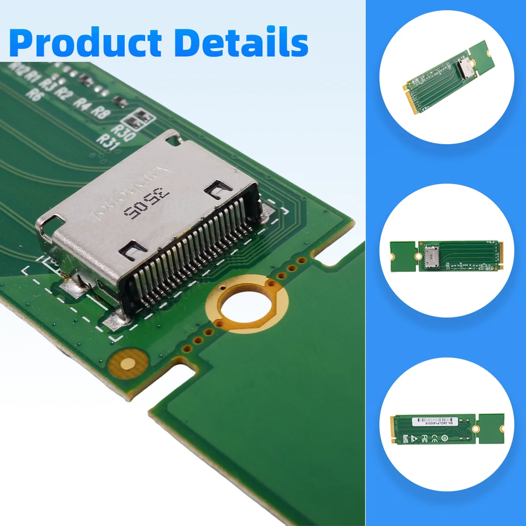 Фото Адаптерная карта ADT-Link M.2 на SFF-8611 / SFF-8612, конвертер PCIe NVMe M.2 SSD, карта-райзер для серверного хранения данных №5