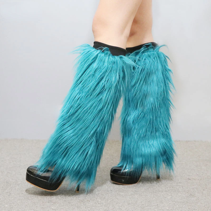 

Осенне-зимние длинные ботинки из искусственной шерсти, чехол для носков, теплые защитные высокие ноги из искусственного лисьего меха для же...