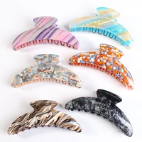 4 92inch acetate sheet colorful striped hair claw for women ladies extended edition hair clips hair clamps hair accessories gift