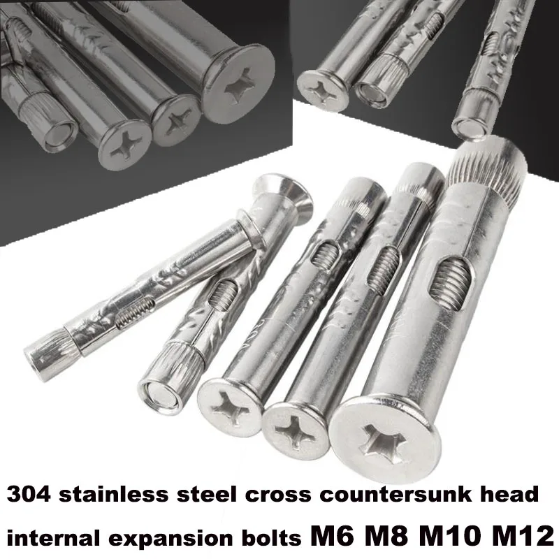 

304 stainless steel cross countersunk internal expansion bolt flat head built-in door and window pull-out screws M6 M8 M10 M12