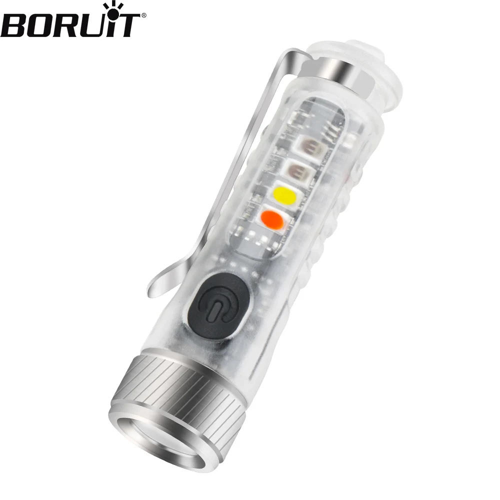 BORUiT XPG2 светодиодный фонарик Type-C заряжаемый брелок супер яркий фонарь IPX4 Водонепроницаемый Портативный наружное освещение