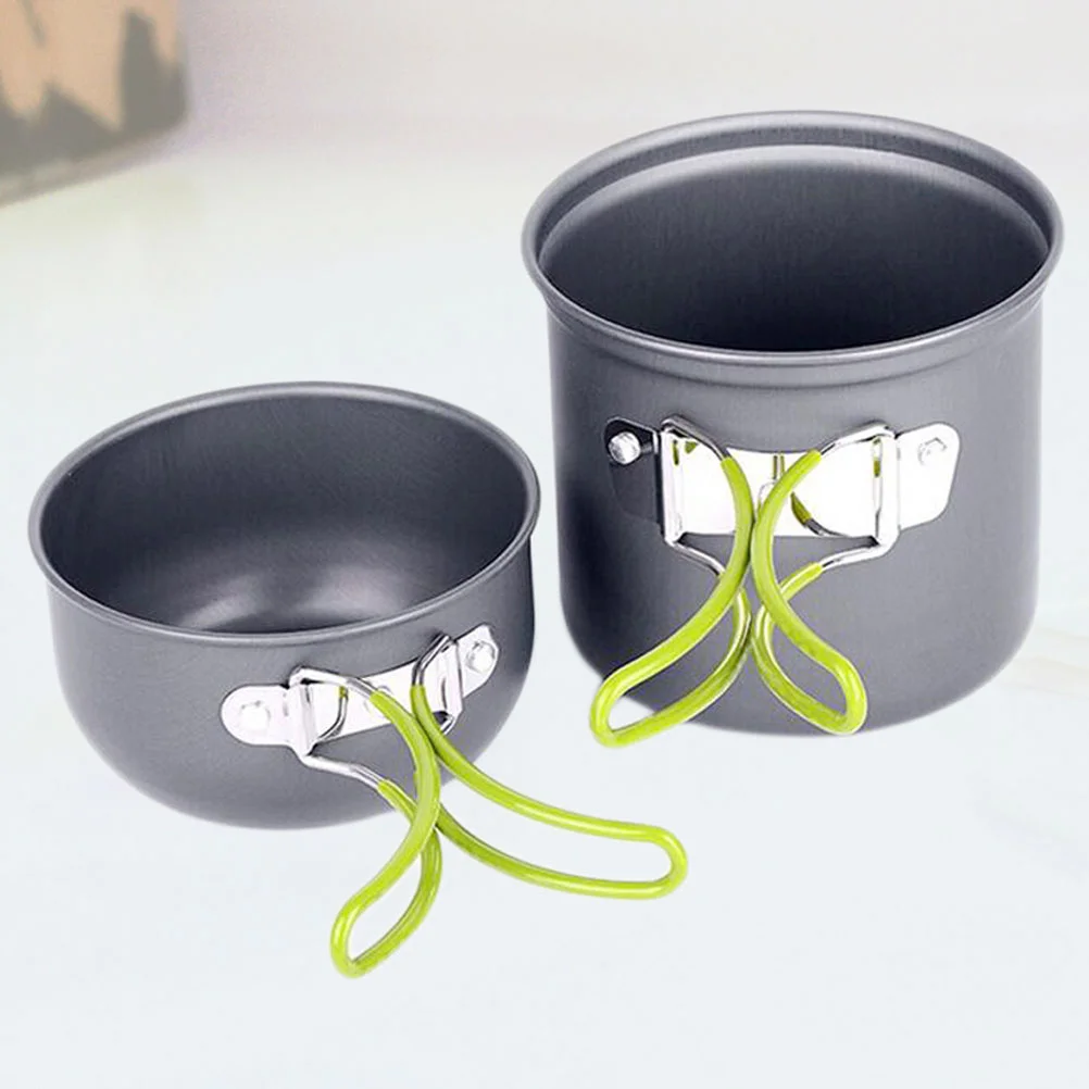 

Pot Set Cooking Camping Cookware Pan Aluminium Foldable Hiking Outdoor Backpacking Utensils Supplies Folding Accessories